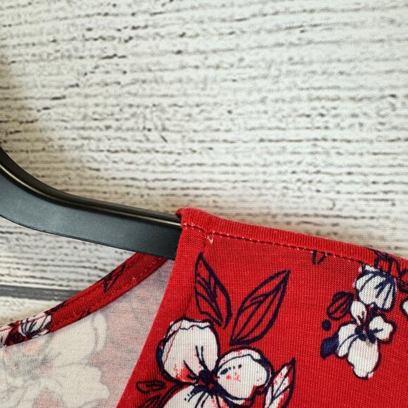 41 Hawthorn Plus Size Adelina Red Floral V-Neck Sleeveless Dress Size 3X - Picture 7 of 9